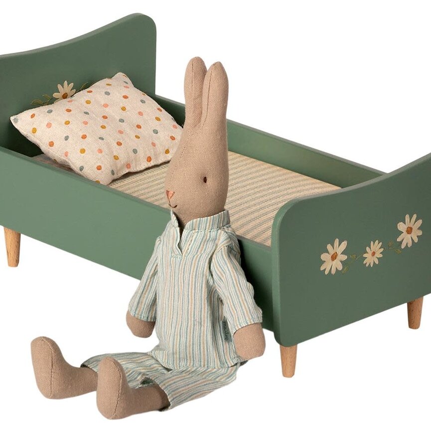 Wooden Bed, Mini-Mint Blue