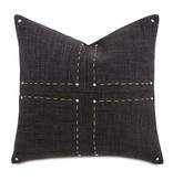 Eastern Accents Glimer Charcoal w/hand stitch Decorative Pillow-22x22