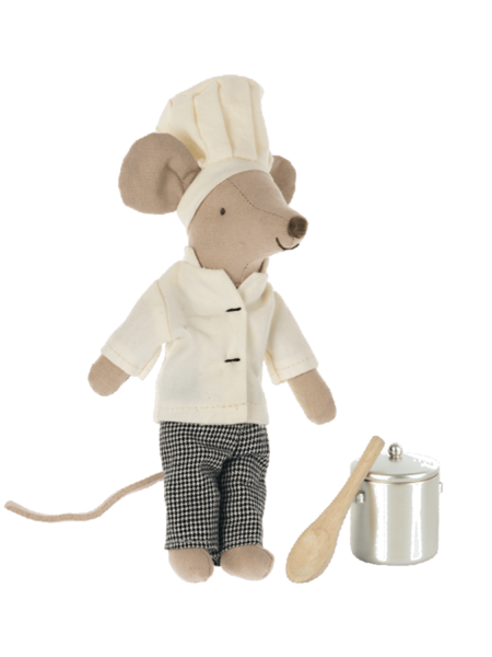 Chef Mouse w. Soup Pot & Spoon