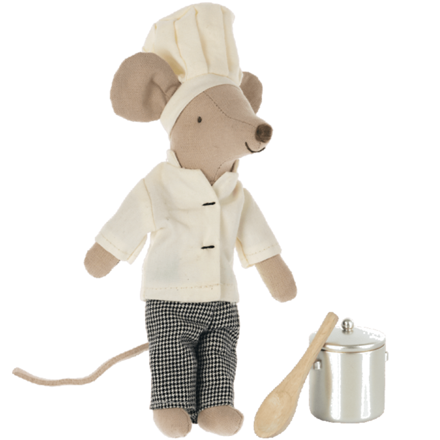 Chef Mouse w. Soup Pot & Spoon