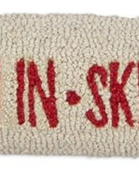 Ski Inn Lumbar Pillow Hooked Wool 8"x24"