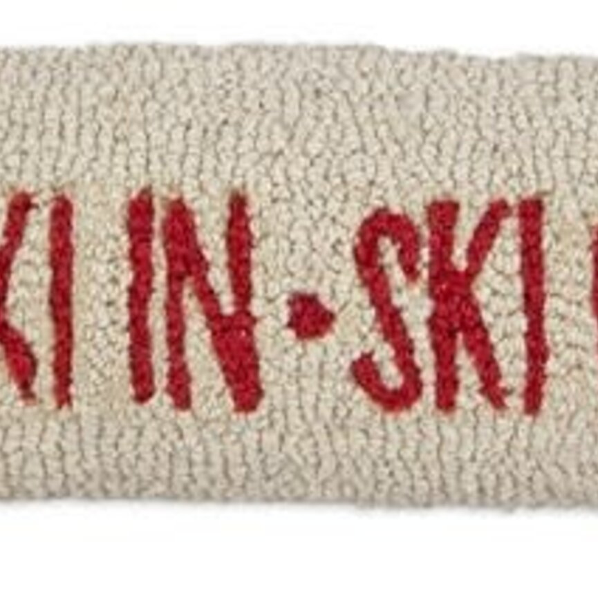 Ski Inn Lumbar Pillow Hooked Wool 8"x24"