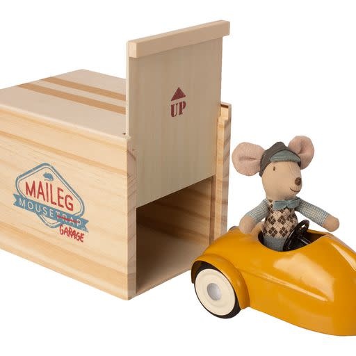 Maileg Mouse Car w. garage-Yellow