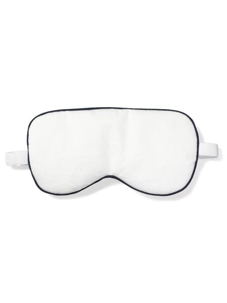 PP White Eye Mask with Navy Piping