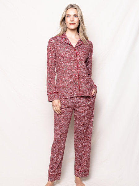 PP Luxe Pima Cotton Bordeaux Paisley Pajama Set