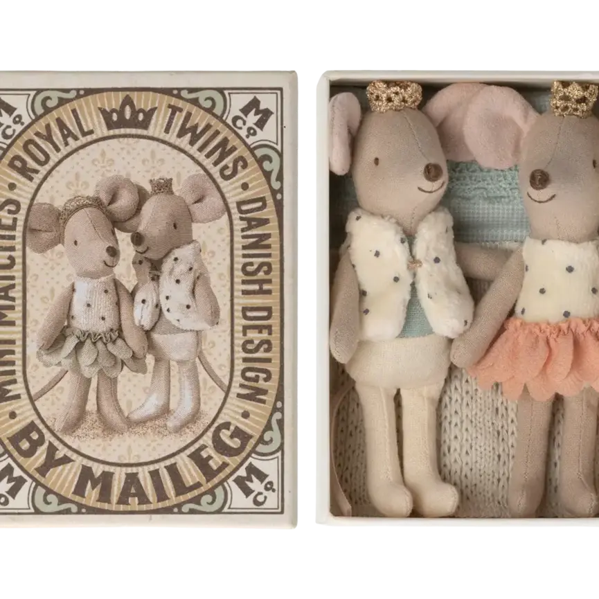 Royal Twins Mice, Little Sister & Brother in a box