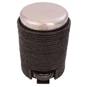 Rattan Round Wastebasket w/metal lid