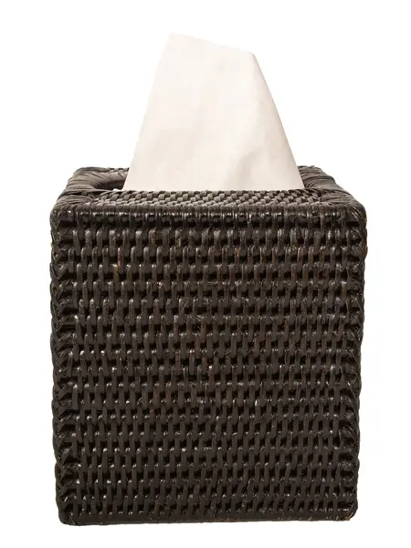 Rattan Column Tissue Box Cover