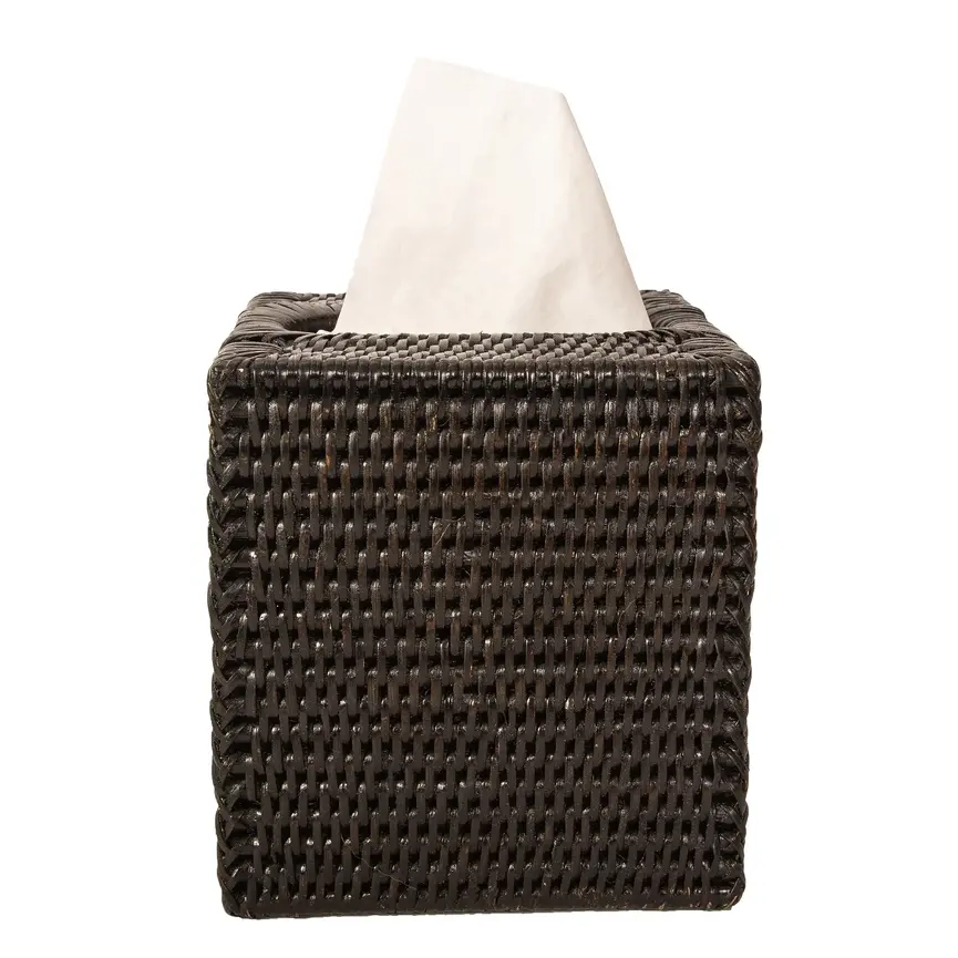 Rattan Column Tissue Box Cover