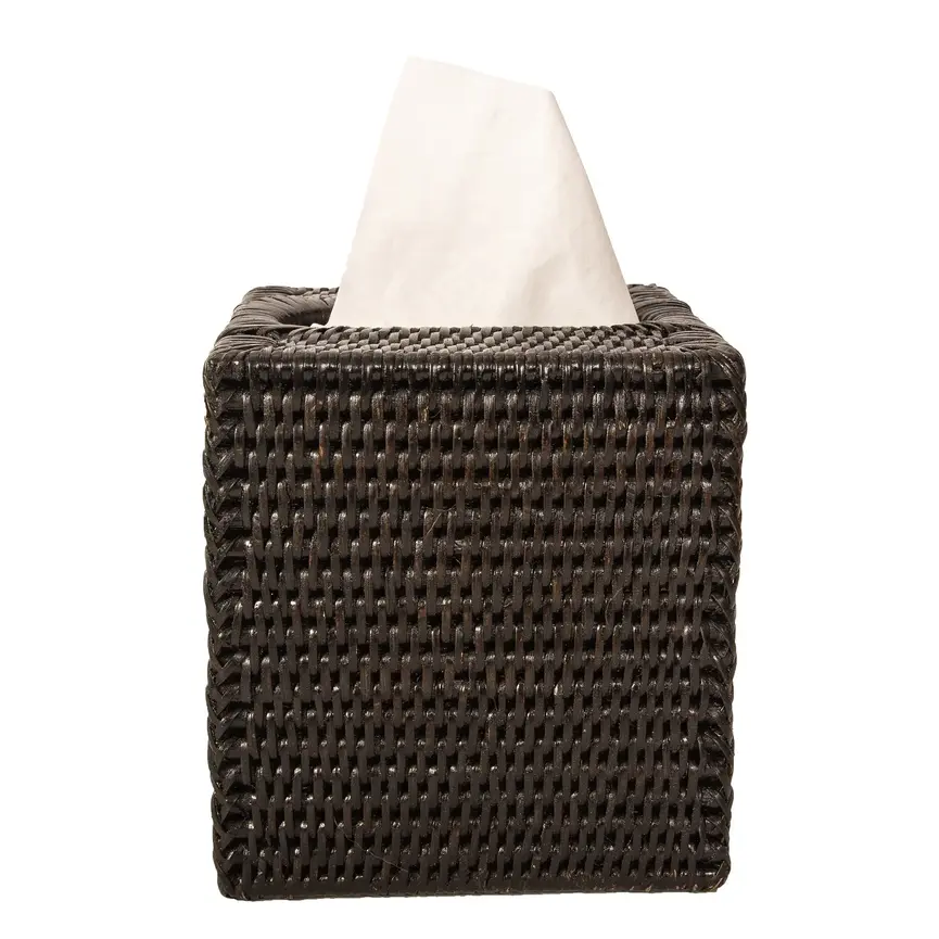 Rattan Column Tissue Box Cover