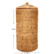 Rattan Double Toilet Roll Holder