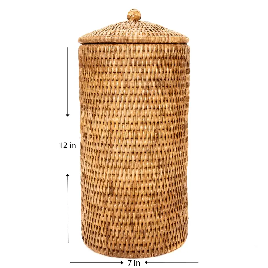 Rattan Double Toilet Roll Holder