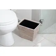 Rattan Rectangular Tapered Waste Basket w/metal liner