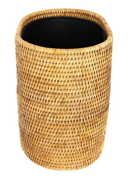 Rattan Oval Waste Basket w/Metal Liner