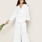 The Olivia Wide Leg Pima Pajama Set