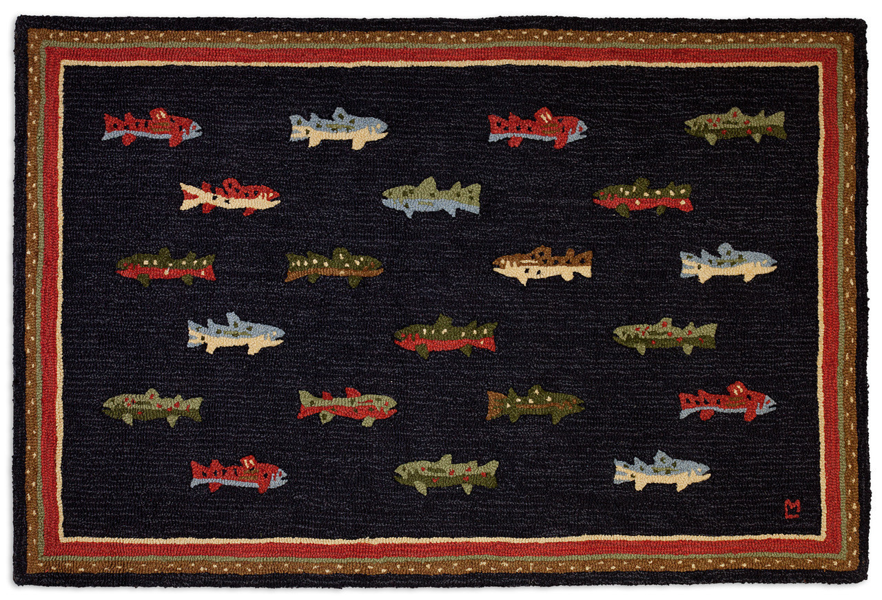 Fish Identification Rug Chandler 4 Corners River Fish Rug - Linen Alley & Jackson Hole Mattress