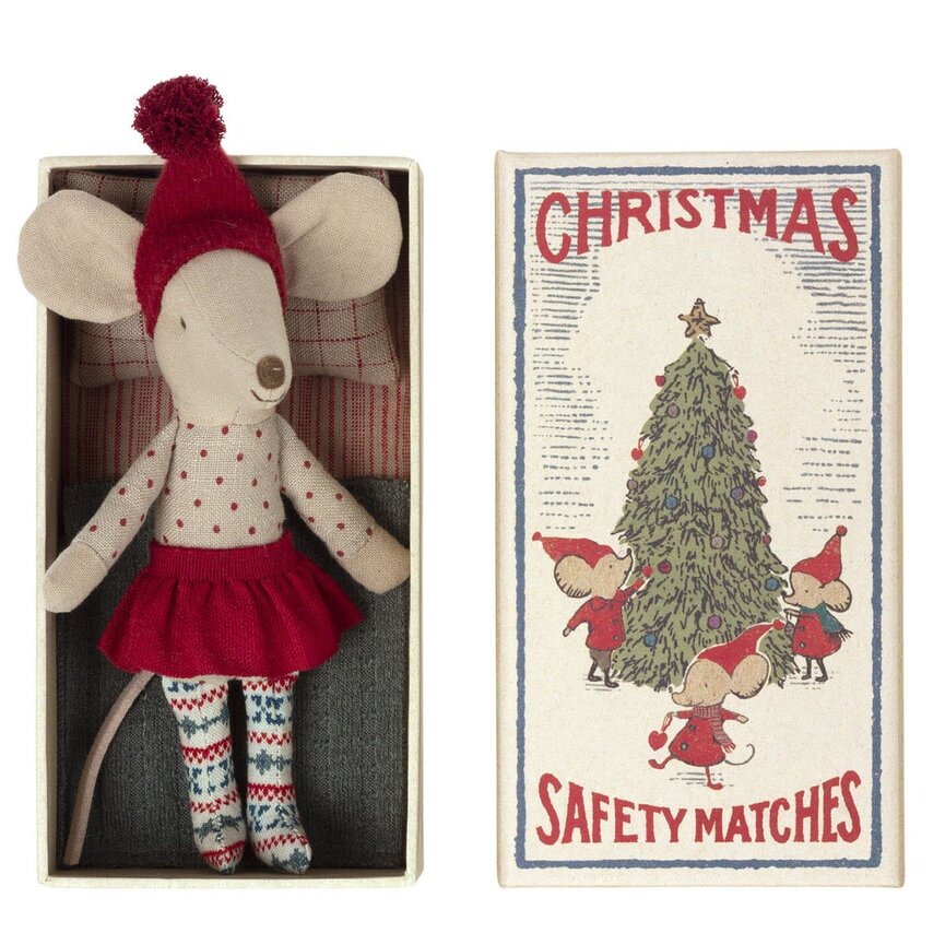 Christmas Mouse in Matchbox