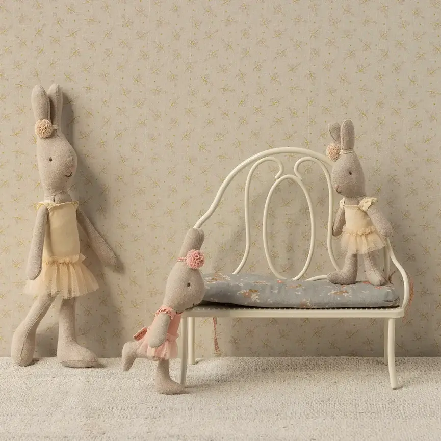 Vintage Bench, Miniature- Off White