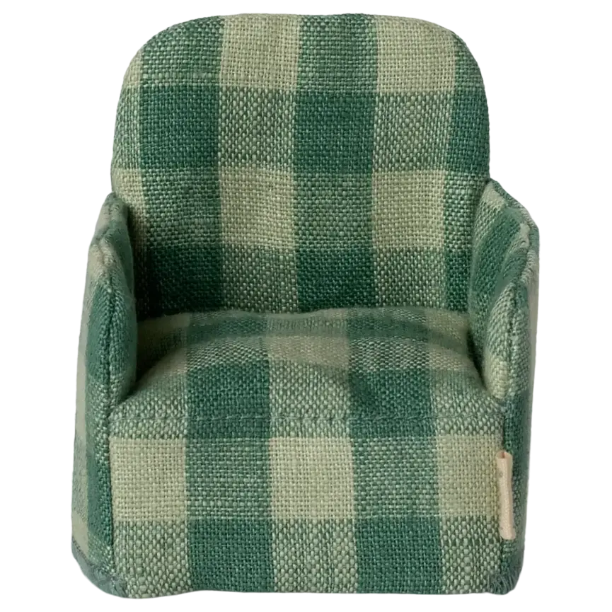 Folding Chair, Mouse- Green Check