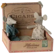Mum & Dad mice in Cigarbox