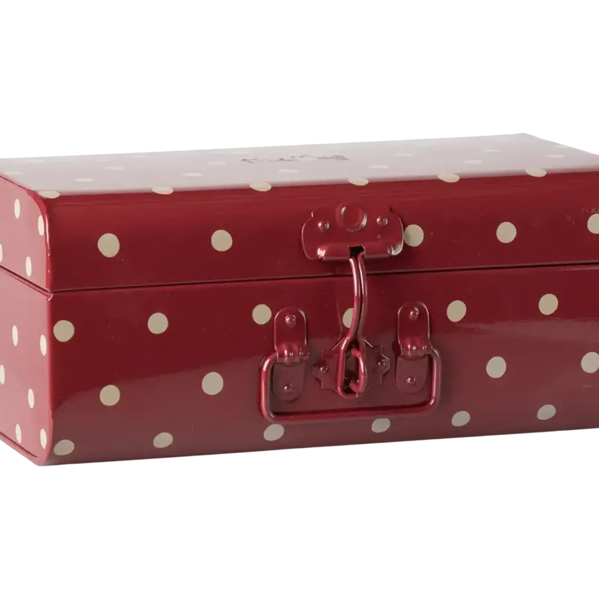 Storage suitcase, Small-Red With Dots