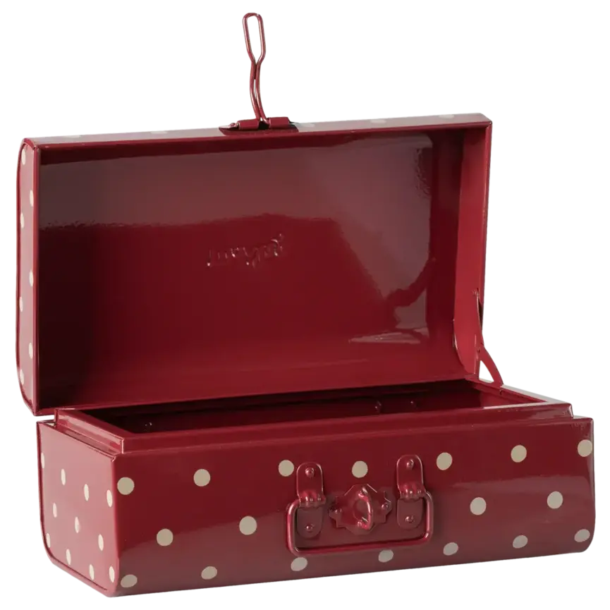 Storage suitcase, Small-Red With Dots