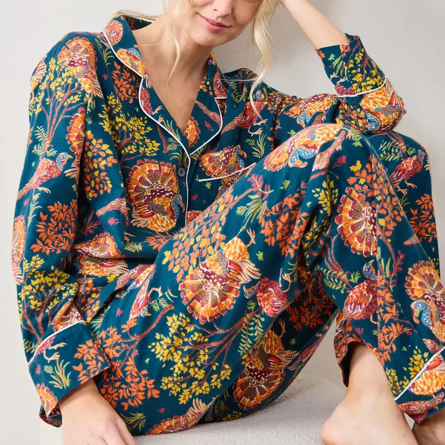 Turkey Trot - Lightweight Flannel Long PJ Set