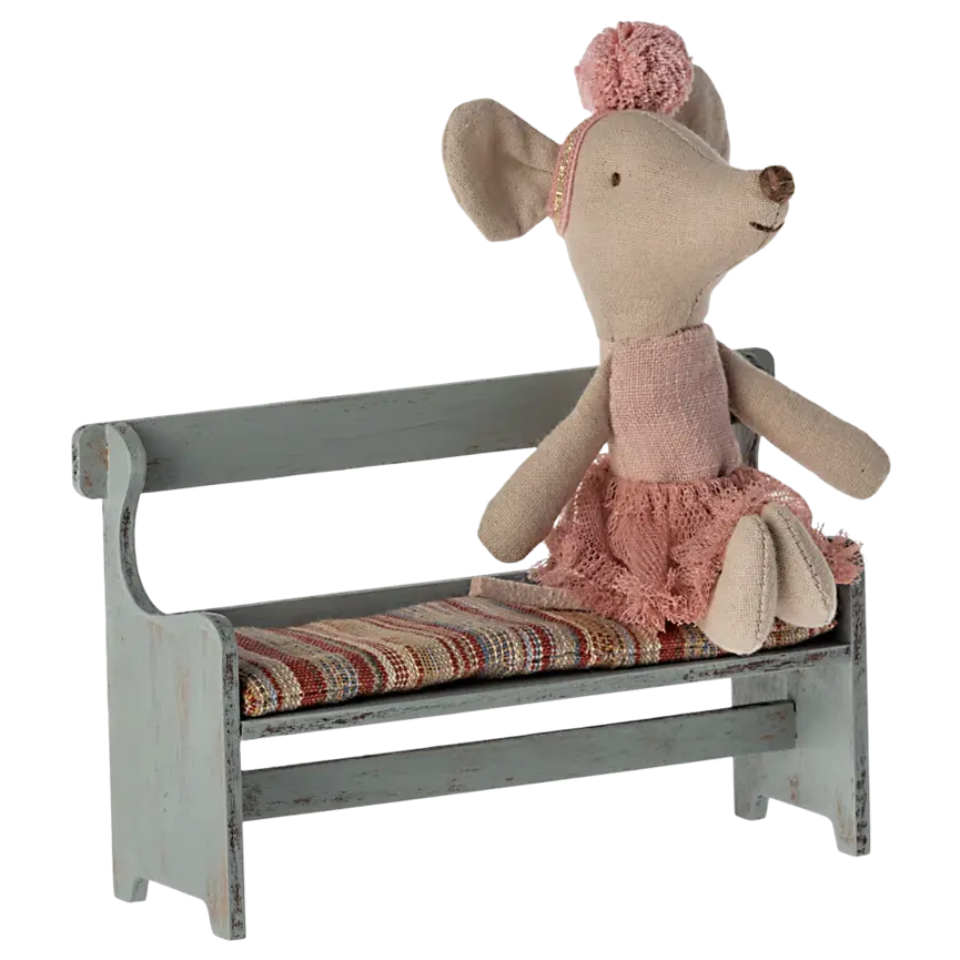 Maileg Bench, Mouse- Vintage Off White