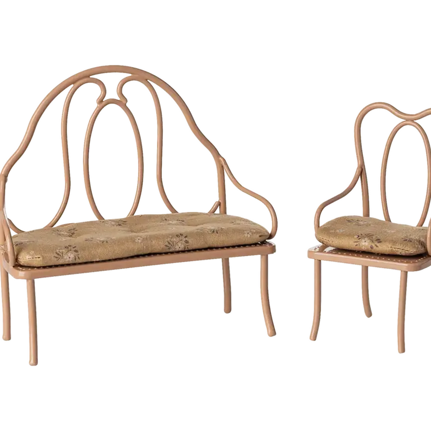 Maileg Vintage Chair, Mini- Dark Powder