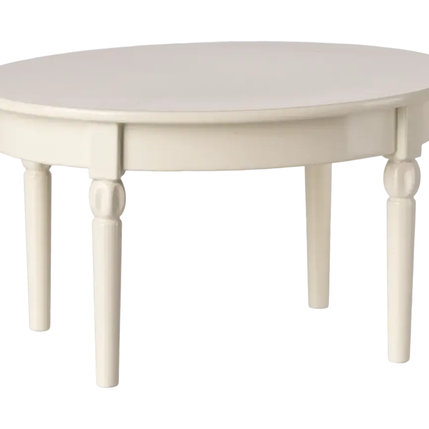 Vintage Dining Table, Mouse- Off White