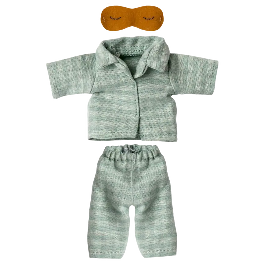 Maileg Pyjamas, Dad Mouse- Mint/Sand