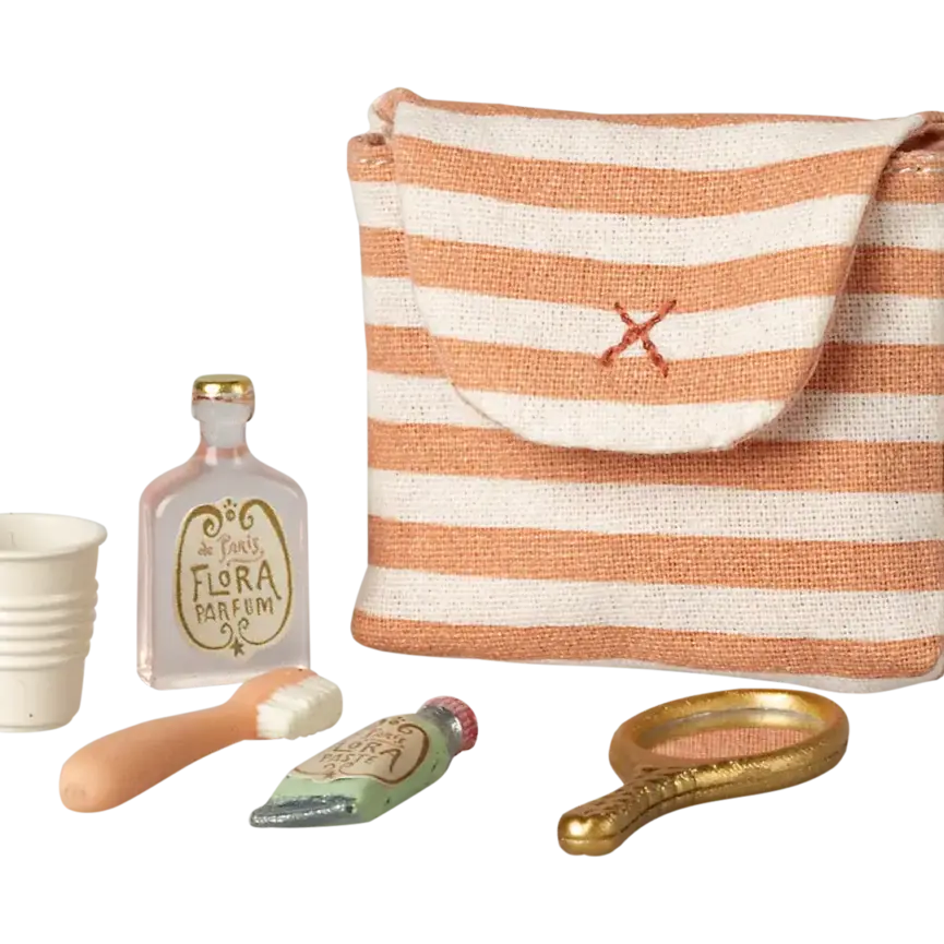 Maileg Toothbrush set in bag, Mouse