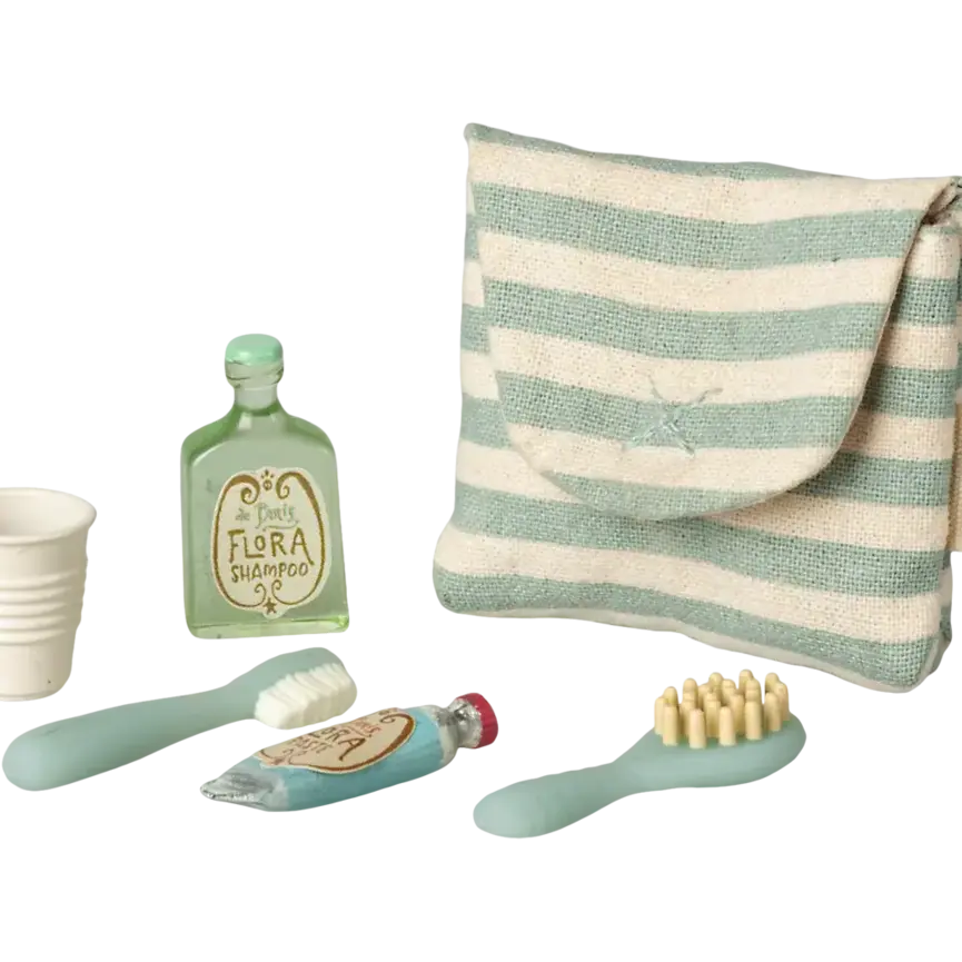 Maileg Toothbrush set in bag, Mouse