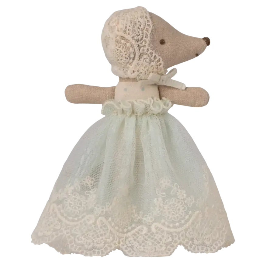 Maileg Baby Mouse in gown
