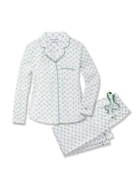 Womens Woven Twill Classic Pajama Set in Fairway Stripe