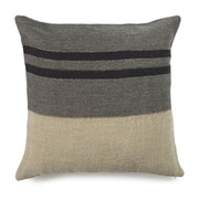 Libeco Black House Stripe Pillow Cover- 25" x 25" Charcoal