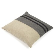 Libeco Black House Stripe Pillow Cover- 25" x 25" Charcoal