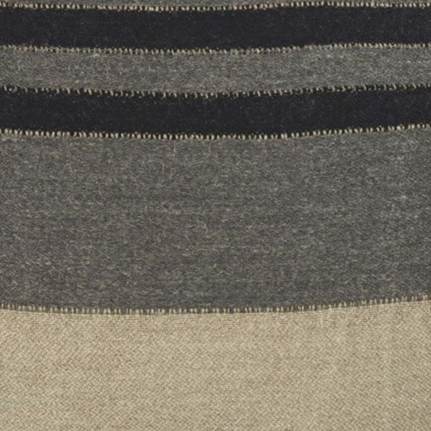Libeco Black House Stripe Pillow Cover- 25" x 25" Charcoal