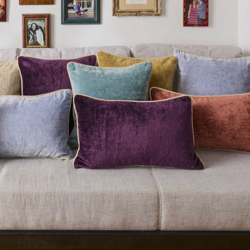 YD Orpheo Cushion Cover-Prune 13" x 22"