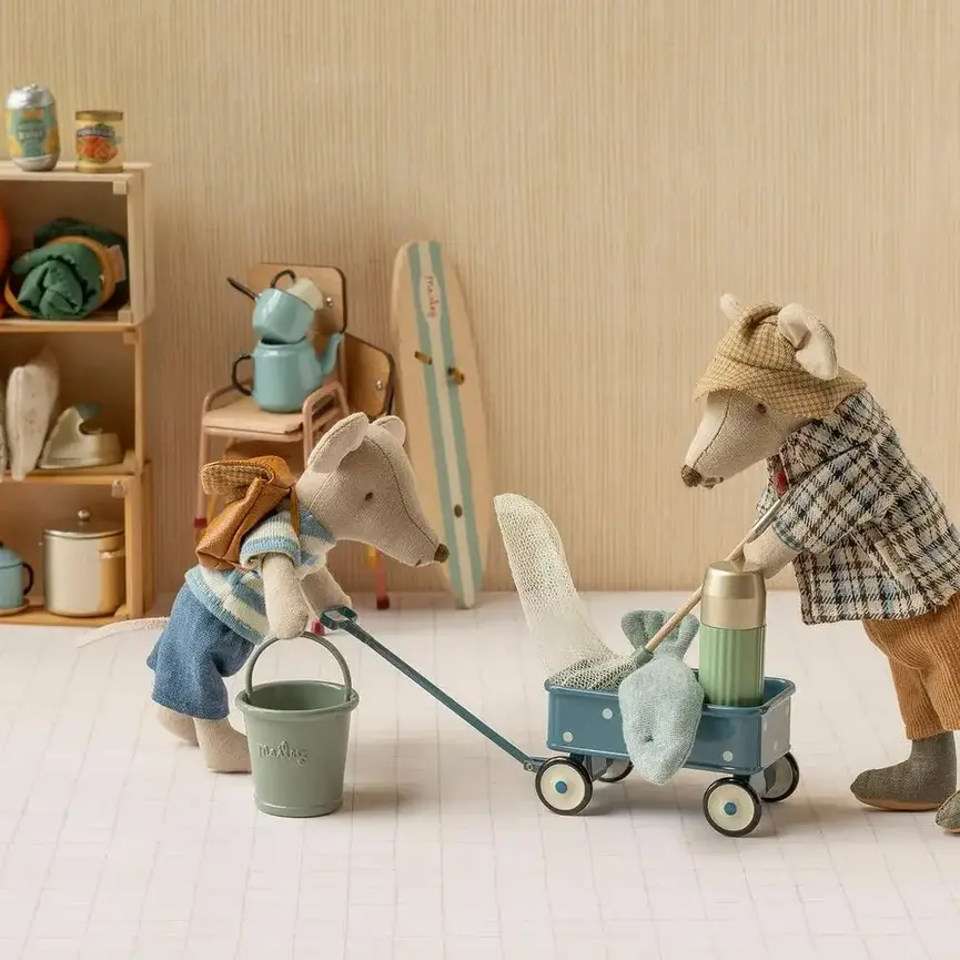 Maileg Wagon Mouse Blue