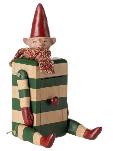 Maileg Elf with Drawer-Green