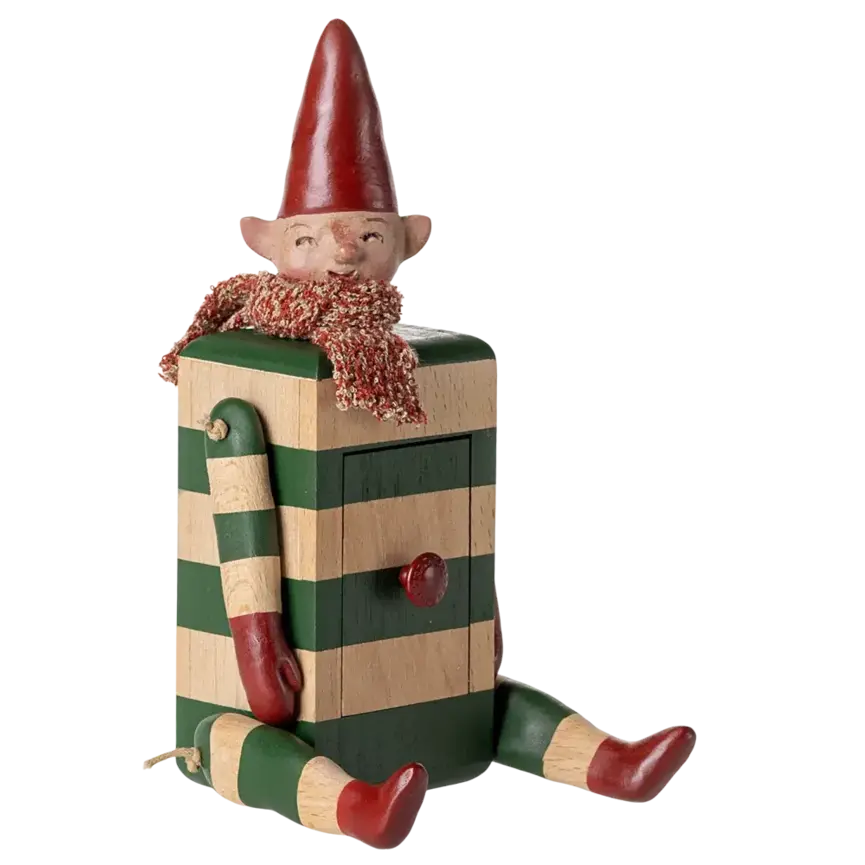 Maileg Elf with Drawer-Green