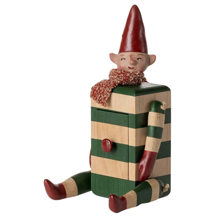 Maileg Elf with Drawer-Green