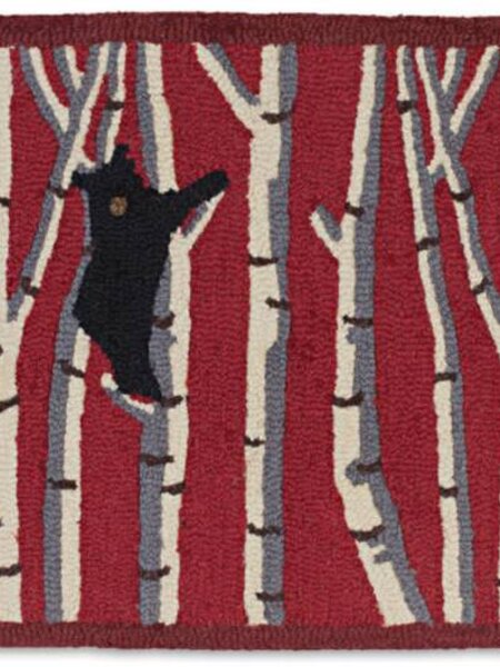 Bear in Birches On Red Rug-2' x 4'