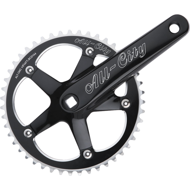 CRANKSET TRACK All-City 612 Track Crank 170mm Black 144bcd