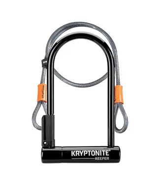 Kryptonite Kryptonite Keeper U-Lock - 4 x 8", Keyed, Black, Includes 4' cable