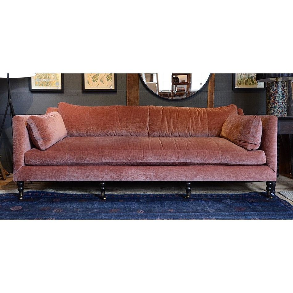 Monique 90 Sofa In Cimarron W Down Blend Cushions And Chocolate