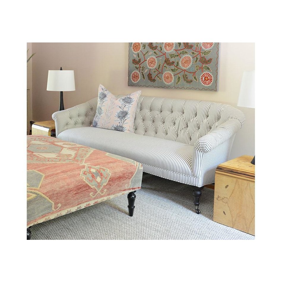 Joan Sofa In French Ticking Charcoal By Lee Industries
