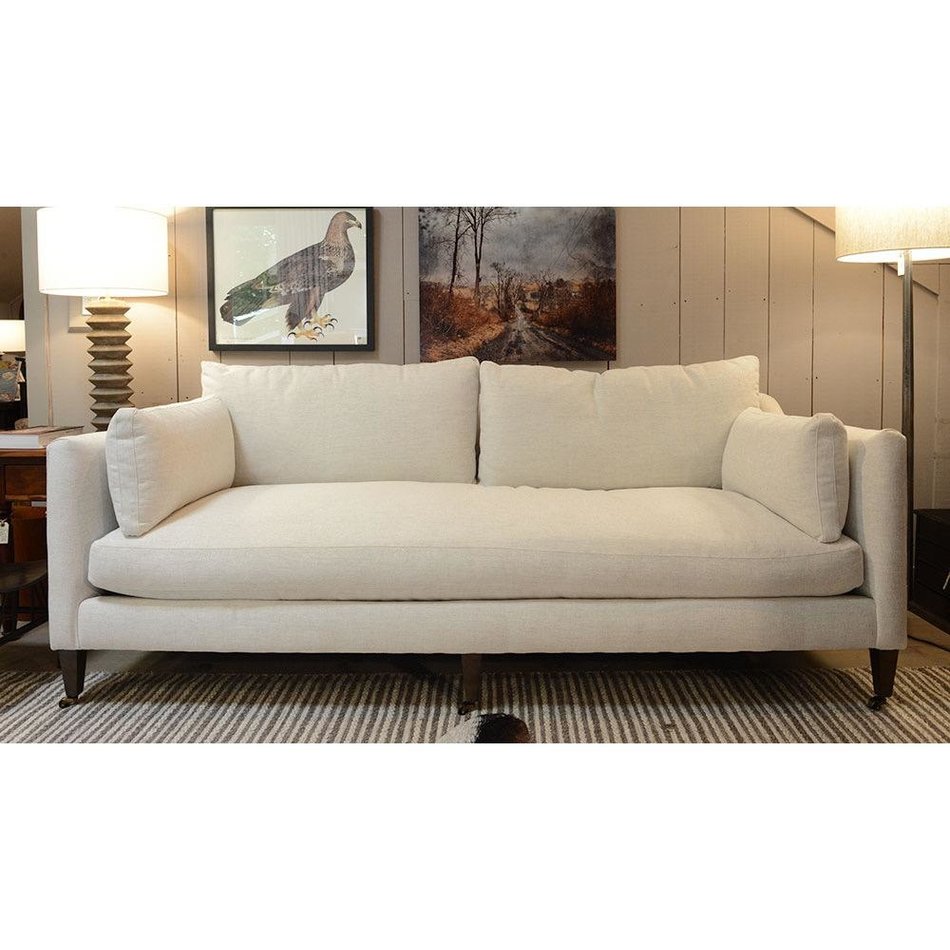 Hannah Sofa In Beige W Feather Down And Chocolate Finish