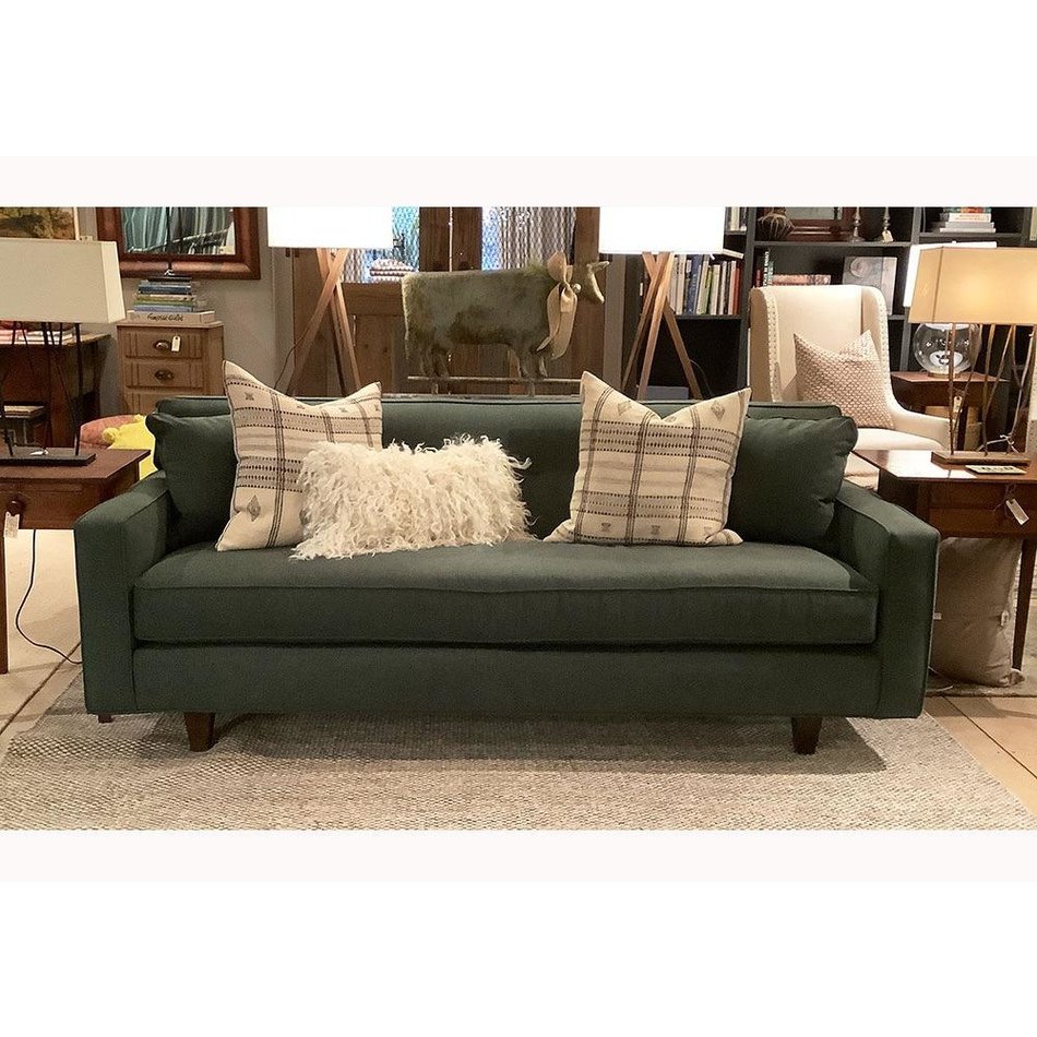 Darby 80 Sofa In Army Green W Down Fill Bench Seat Chocolate